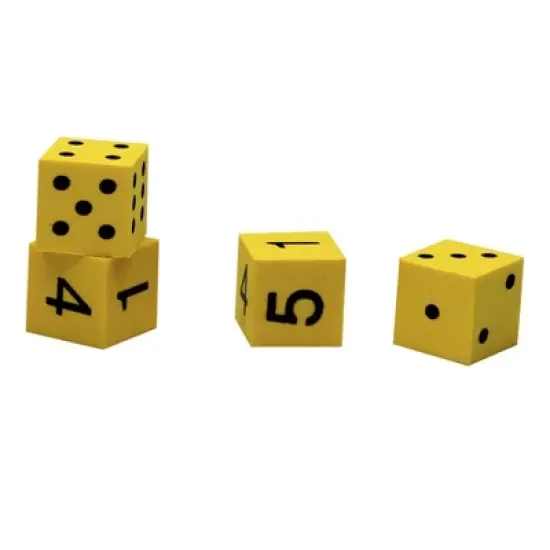 Koplow Games Foam Spot & Number Dice, Yellow, 16mm, Tub of 200 image {2}