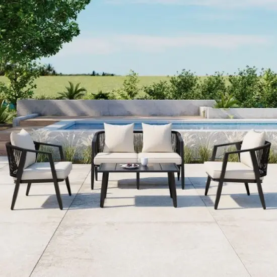 FIONECA U_STYLE Outdoor Seating Set &uml;C Durable & Comfortable Patio Furniture for Patios, Lawns, and Poolside image {16}