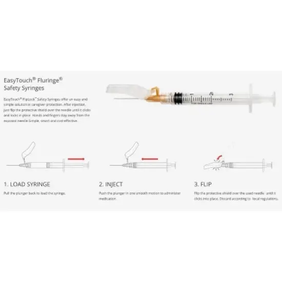 Easy Touch FlipLock Safety Needles 23G 1.5" 3mL, 100 Ct image {1}