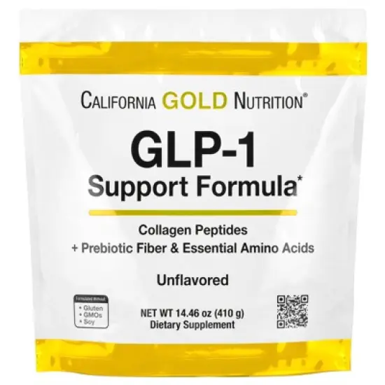 California Gold Nutrition GLP-1 Support Formula with Hydrolyzed Marine Collagen Peptides, Prebiotic Digestive Resistant Fiber Blend and Leucine image {3}