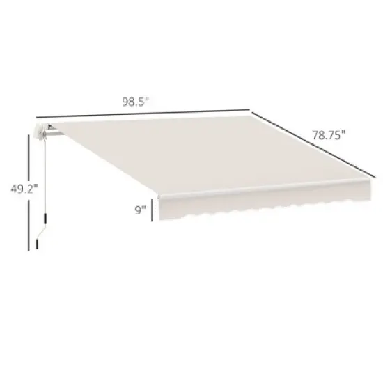 Sapphtopaz 8' x 7' Retractable Awning Manual Patio Awnings Sunshade Shelter UV Resistant Window Cover image {5}