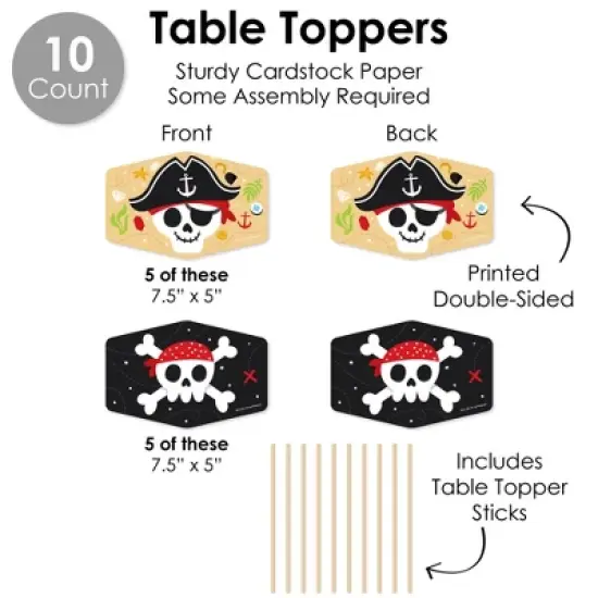 Big Dot of Happiness Pirate Ship Adventures - Skull Birthday Party Supplies Decoration Kit - Decor Galore Party Pack - 51 Pieces image {5}