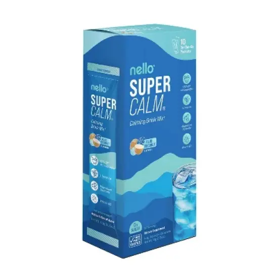 Nello Supercalm Calming Drink Mix Supplement Powder - Blue Coconut - 1.5oz/10ct image {2}