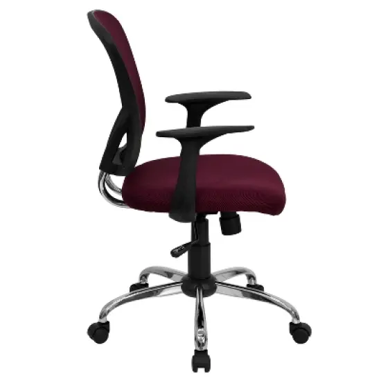 Emma and Oliver Mid-Back Mesh Swivel Task Office Chair with Chrome Base and Arms image {7}