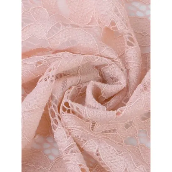 Allegra K Women's Tie Front Crop Cardigan Ruffled Hem Floral Lace Sheer Shrug Top image {3}