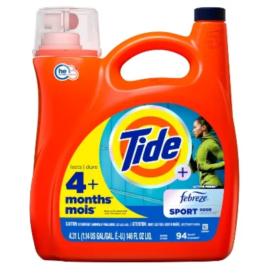 Tide Plus Febreze High Efficiency Liquid Laundry Detergent - Sport Active Fresh image {18}