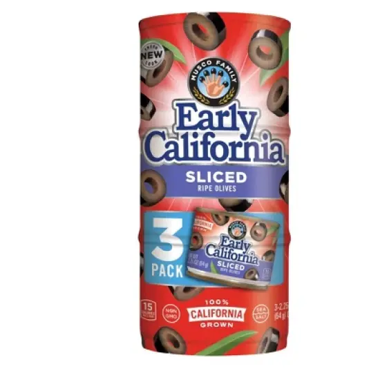 Early California Sliced Ripe Olives - 6.75oz/3pk image {3}
