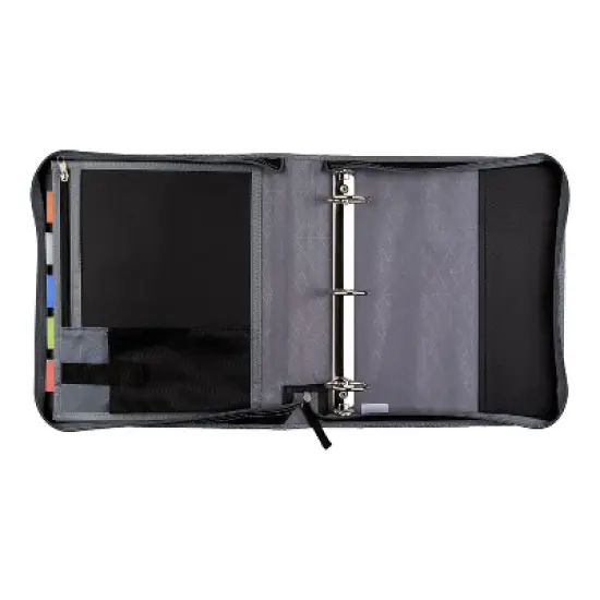 Five Star 2" 3-Ring Zipper Binders Black/Gray (29052IT8) image {2}