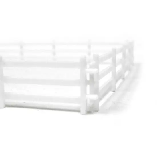 Standi Toys 1/64 White 3 Rail Fence 6" Sections 6 Pack STWFP6, ST62012WH image {1}