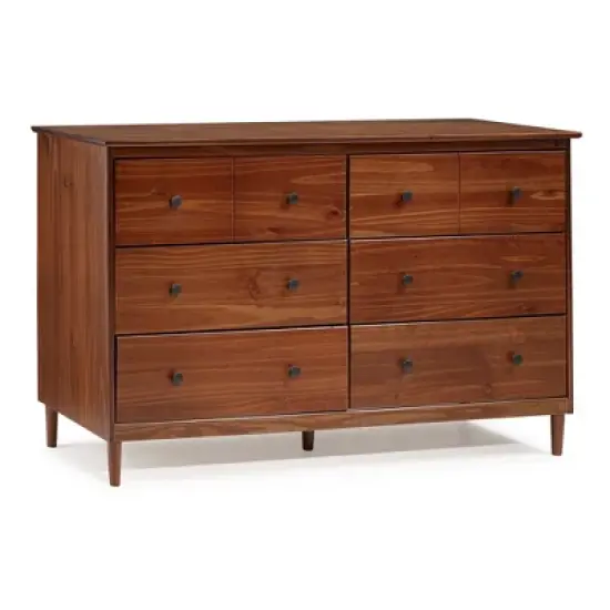 Stiva Classic Mid-Century Modern Horizontal 6 Drawer Dresser - Saracina Home image {18}