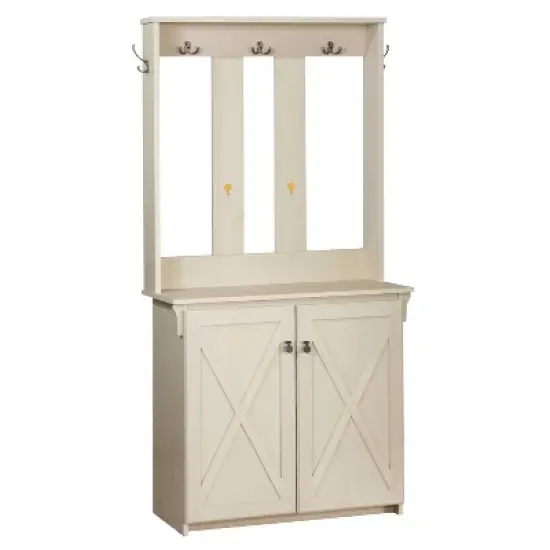 Saint Birch Hawksbury Hall Tree & Cabinet, White image {1}