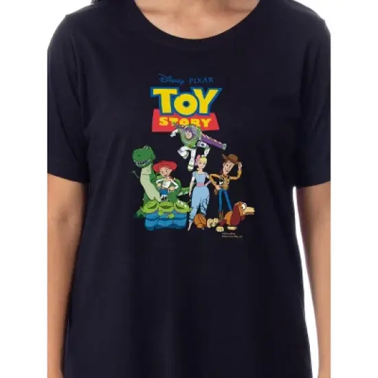Disney Womens' Toy Story Movie Film Characters Nightgown Sleep Pajama Shirt Black image {1}