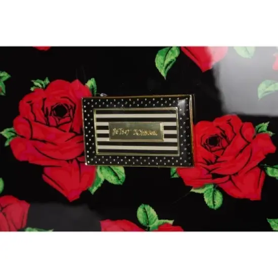 Betsey Johnson Expandable Hardside Large Checked Spinner Suitcase image {4}