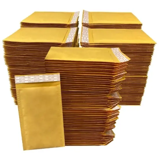UOFFICE Pack of 250 Kraft Bubble Mailers 5" x 10" #00 Self-Seal Padded Envelopes image {3}