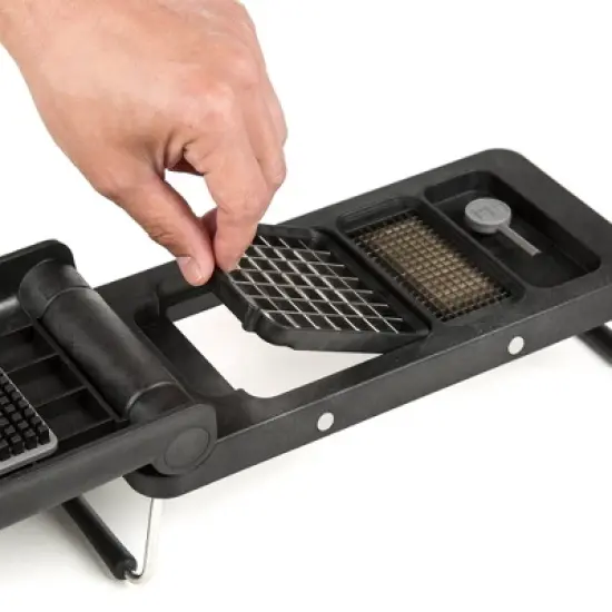 PL8 Professional Chopper Black: Manual Food Chopper & Slicer, 3 Blades, Dishwasher-Safe, Polyoxymethylene, ABS, Stainless Steel image {8}