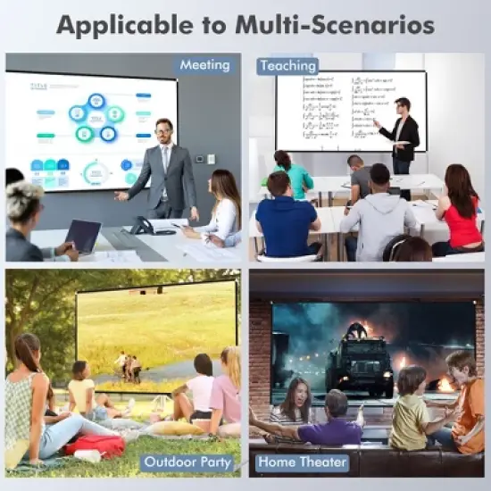 Costway 120'' Projector Screen w/ Stand 16:9 HD 4K Indoor Outdoor Projection Movie Screen image {7}