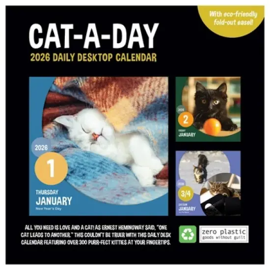 TF Publishing 8.75"x5.5" 2026 Cat A Day Daily Desktop Calendar image {5}