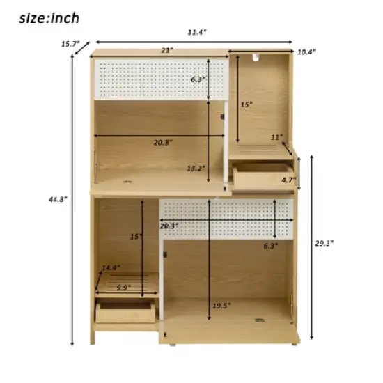 Cat Litter Box Enclosure for 2 Cats, Furniture Style Pet House with 2 Flip-Down Doors, Hidden  Litter Box Furniture, Cat Washroom End Table for Home image {1}