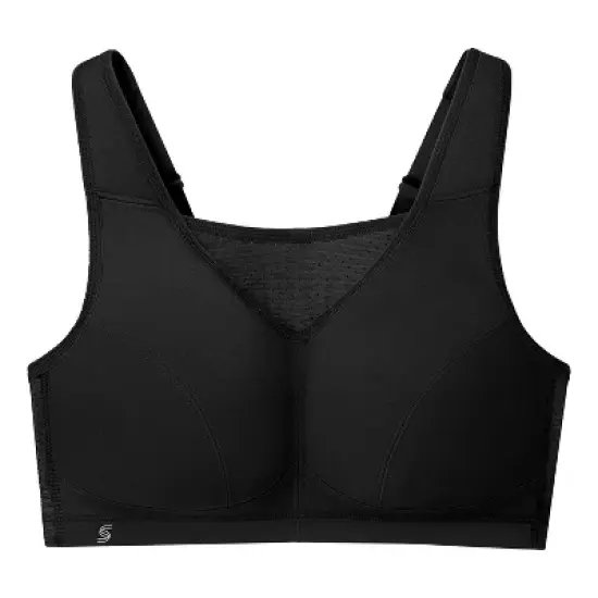 Glamorise Womens No-Bounce Camisole Elite Sports Wirefree Bra 1067 Black image {3}