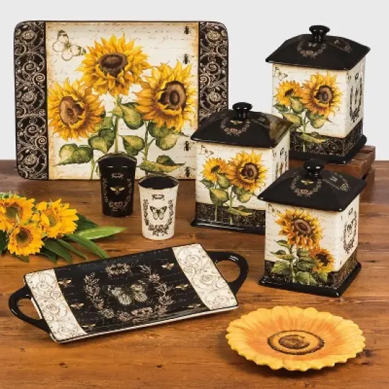 Certified International French Sunflowers Canisters - Set of 3 (56, 60, 96 oz.) image {1}