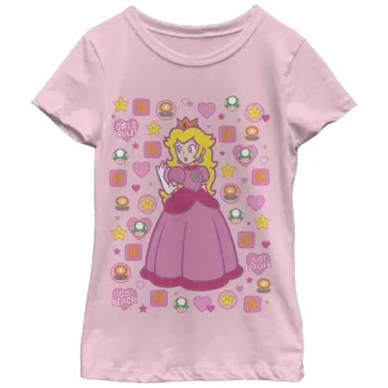 Girl's Nintendo Princess Peach Girls Rule T-Shirt image {3}