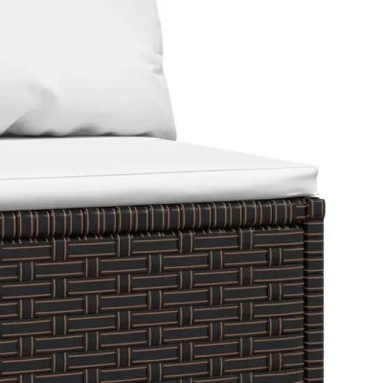 vidaXL Patio Middle Sofa Brown PE rattan Medium Modular image {5}