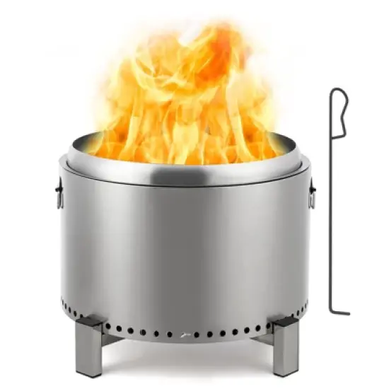 Smokeless Firepit 20.5Inch Portable Outdoor Fire Pit with Removable Ash Base, Stainless Steel Wood Burning Fireplace for Camping, Outside, Bonfire, image {7}