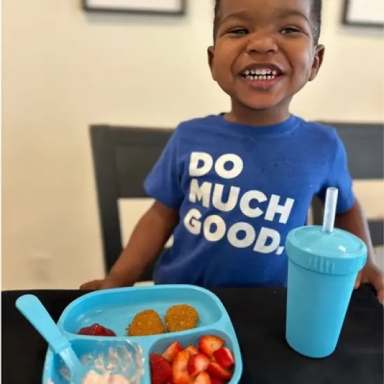 Re-Play 4pc Recycled Fork and Spoon Set Aqua and Pool Blue image {3}