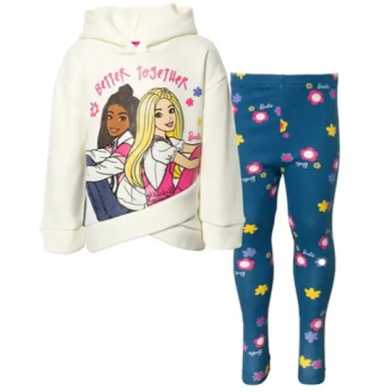 Barbie Girls Fleece Hoodie and Leggings Outfit Set Little Kid to Big Kid image {10}