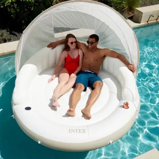Intex Inflatable Canopy Island Float Lounge, 78.5" x 59" image {4}
