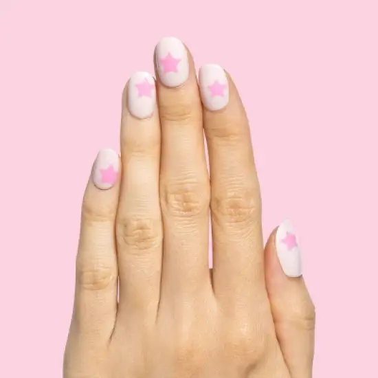 Olive & June Fake Nails - XS Round - Pink Star Party - 32ct image {2}