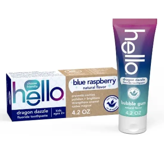 hello Kids' Dragon Dazzle Blue Raspberry Fluoride Toothpaste - 4.2oz image {14}