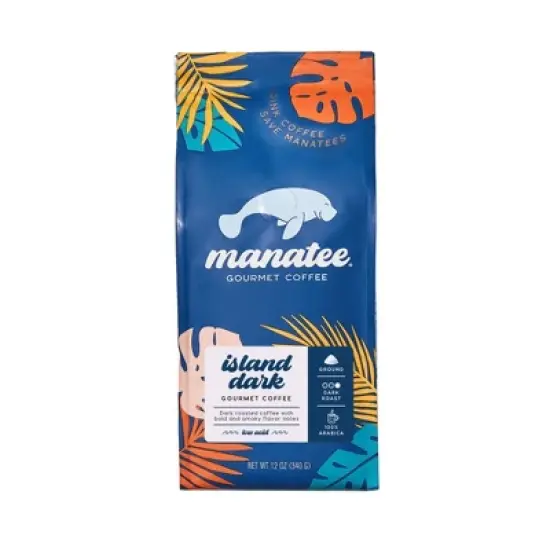 Manatee Gourmet Coffee Island Dark Blend Dark Roast Ground Coffee - 12oz image {8}
