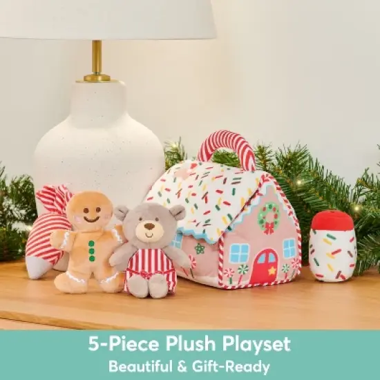 Baby GUND Play Soft Collection, My First Gingerbread House 5-Piece Playset with Rattle, Squeaker and Crinkle Plush Toys, 7.5&rdquo; image {6}