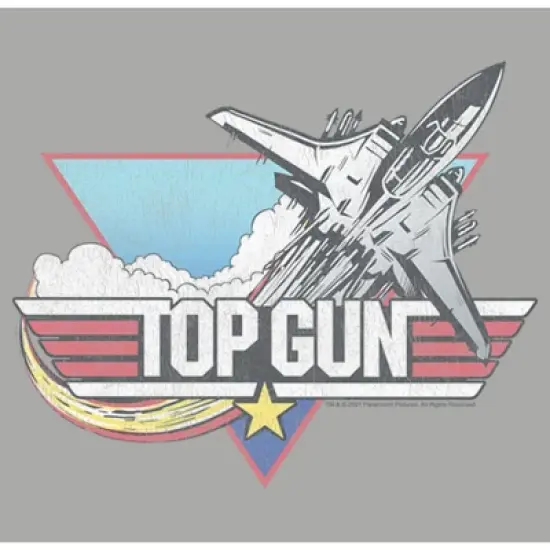 Men's Top Gun Distressed Fighter Jet Logo Sweatshirt image {1}