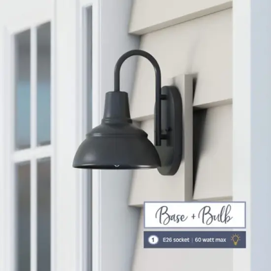 Prominence Home Brightondale Industrial Outdoor Scone Lantern Coach Light with Comprehensive Instructions and Troubleshooting Manual, Black image {4}