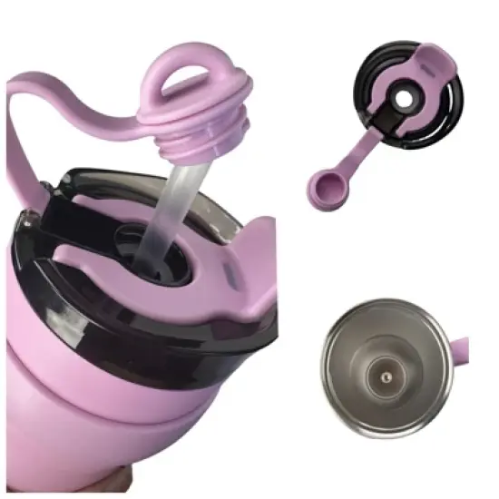 28.75oz/850ml stainless steel insulated water bottle, built-in straw double-drink coffee cup image {8}