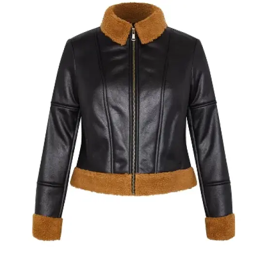 Women's Plus Size Meredith Jacket - black caramel | CITY CHIC image {4}