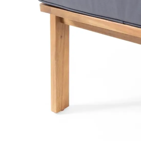 Christopher Knight Home Lissette Outdoor Acacia Wood 4 Seater Chat Set with Cushions, Teak and Dark Gray image {6}