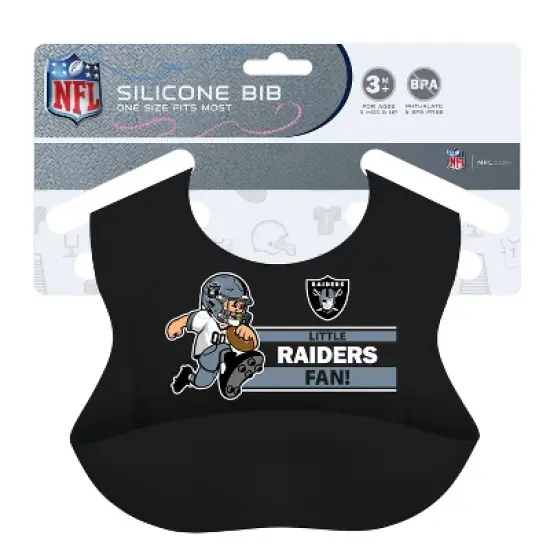 BabyFanatic Officially Licensed Unisex Silicone Baby Bib - NFL Las Vegas Raiders image {2}