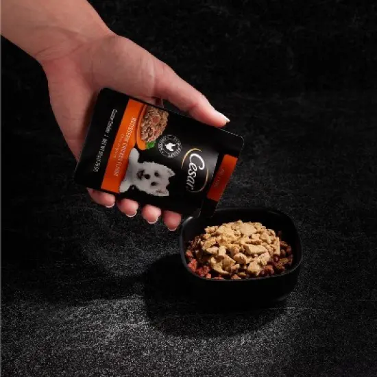 Cesar Rotiserrie Chicken, Steak and Gravy Flavor Variety Pack Pouch Small Breed Wet Dog Food - 35.2oz/20ct image {9}