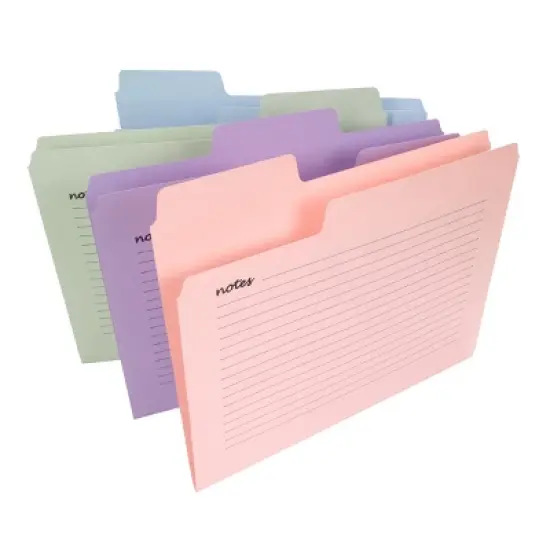 Smead SuperTab Notes File Folder, Oversized 1/3-Cut Tabs, Letter Size, Assorted Colors, 12 per Pack (11651) image {1}
