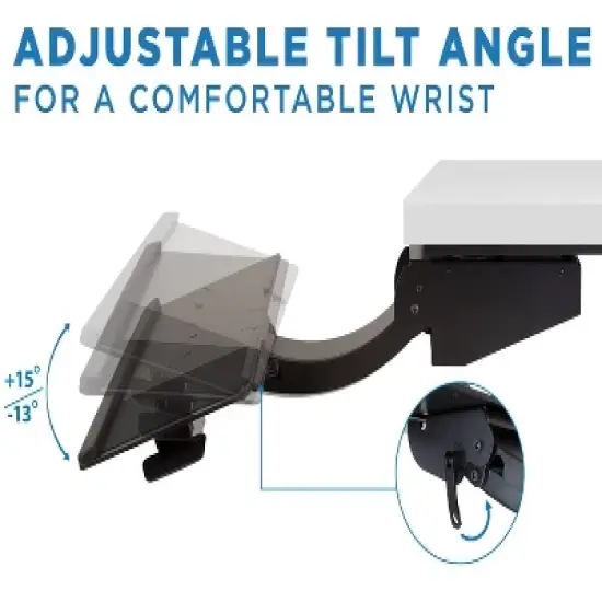 Mount-It! Sit Stand Keyboard Tray, Height Adjustable Under Desk Keyboard and Mouse Drawer With Ergonomic Wrist Rest Pad image {1}