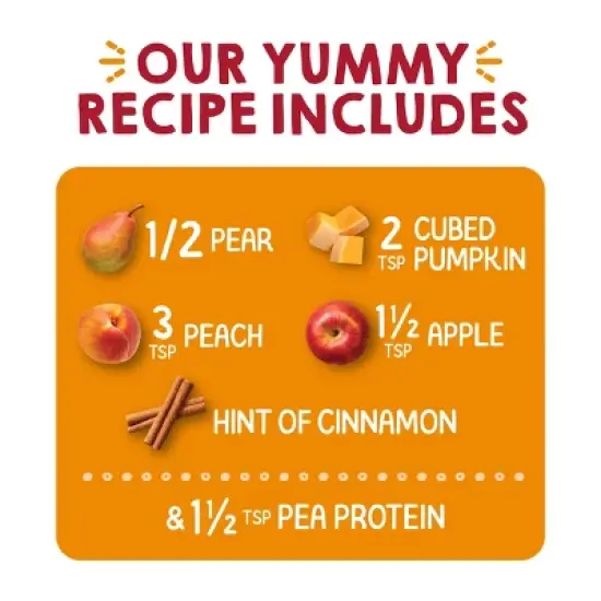 HappyTot Fiber & Protein Organic Pears Apples Peaches Pumpkin with Cinnamon Baby Food Pouch - 4oz image {2}