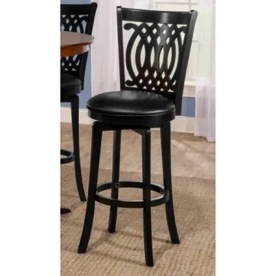 25" Van Draus Swivel Counter Height Barstool Metal/Black - Hillsdale Furniture image {4}