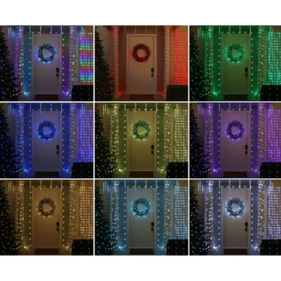 100ct LED Philips ChromaBright App Controlled Indoor/Outdoor Net Lights Multi-Colored with Green Wire image {1}