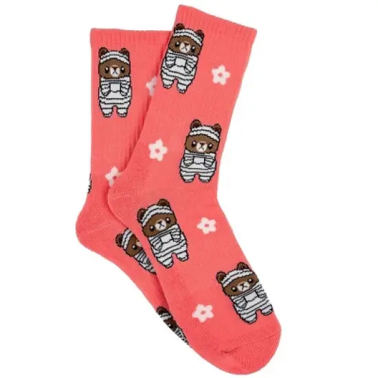 Everything Legwear Halloween Bear Mummy Athletic Crew Sock image {1}