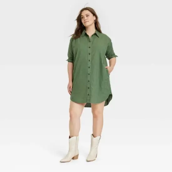 Women's Long Sleeve Mini Shirtdress - Universal Thread&trade; image {4}