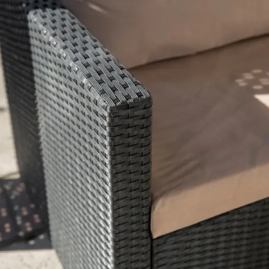 Barton 3 Person Madison Sofa Set Sectional w/Cushions Outdoor Patio Wicker image {3}