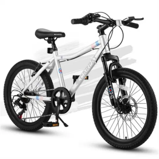 YONWAY 20 Inch Kids' Bike, Boys Girls Mountain Bike, 7 Speed Teenager Bicycles, Front Suspension Disc Brake Rear V-Brake, High Steel Frame image {12}